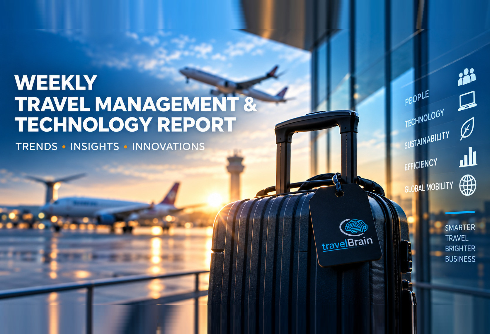 Weekly Travel Managemet & Technology Report Header Image generated with KI